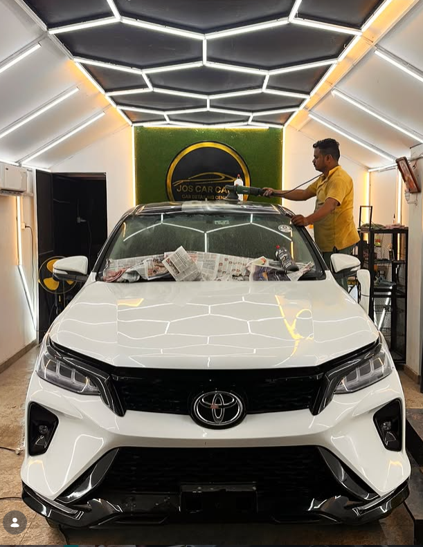 White Toyota Fortuner at Jos Car Care